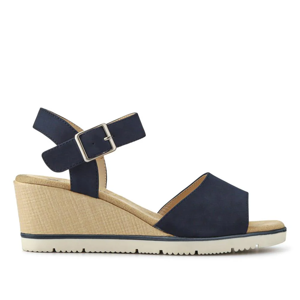 Elasticated Casual Sandals - WBINS41038 / 327 221 - Navy - Image 2