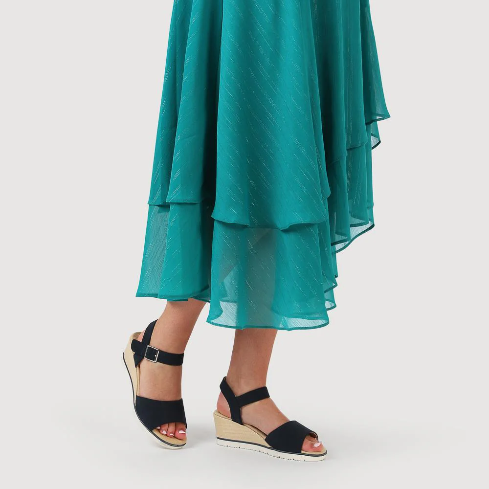 Elasticated Casual Sandals - WBINS41038 / 327 221 - Navy - Image 5