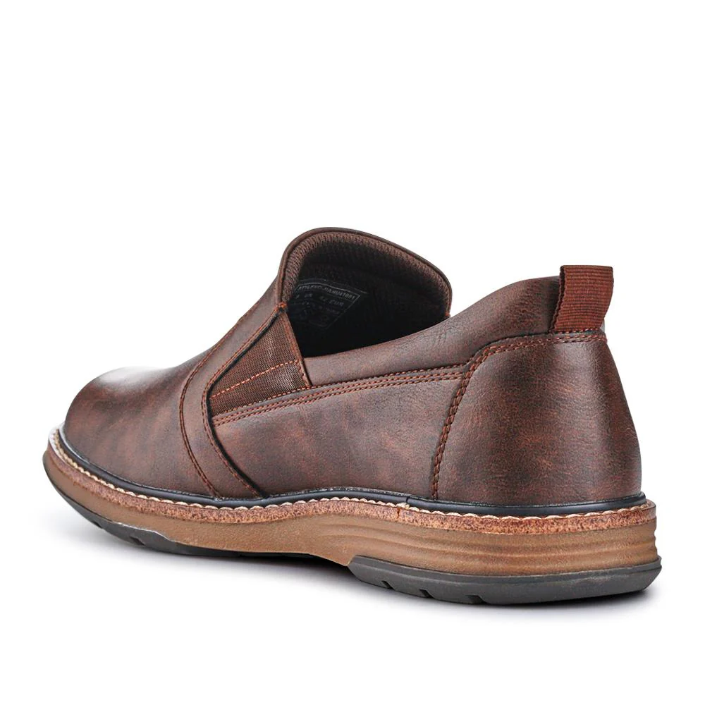 Wide Fit Elasticated Slip-On Shoes - JIAHU41001 / 327 497 - Dark Brown - Image 3