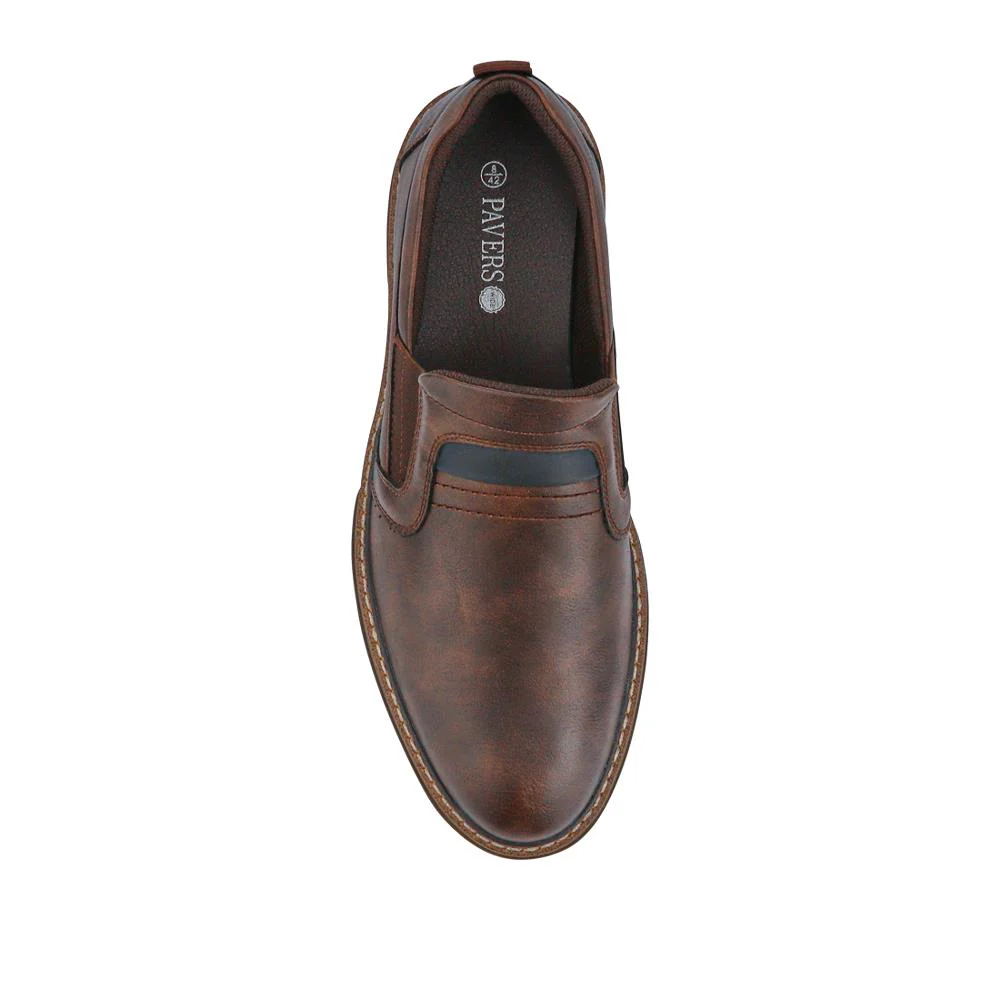 Wide Fit Elasticated Slip-On Shoes - JIAHU41001 / 327 497 - Dark Brown - Image 4