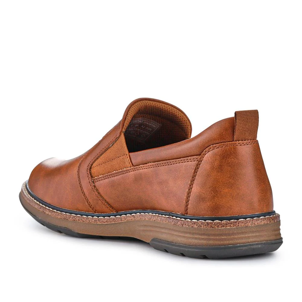 Wide Fit Elasticated Slip-On Shoes - JIAHU41001 / 327 497 - Tan - Image 3
