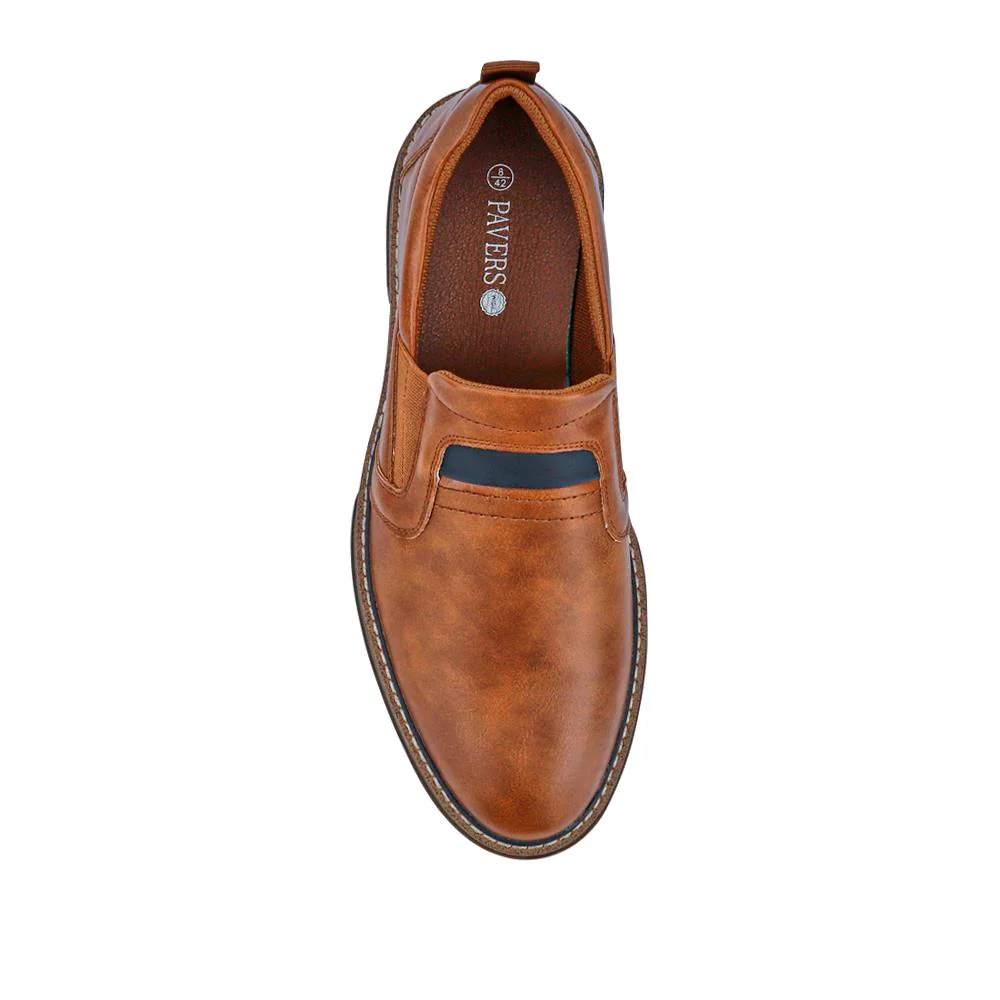 Wide Fit Elasticated Slip-On Shoes - JIAHU41001 / 327 497 - Tan - Image 4