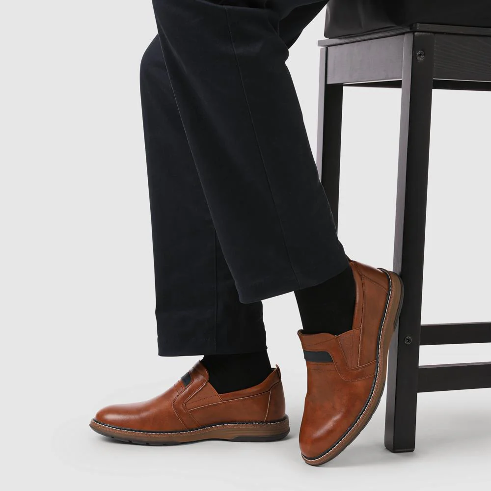 Wide Fit Elasticated Slip-On Shoes - JIAHU41001 / 327 497 - Tan - Image 5