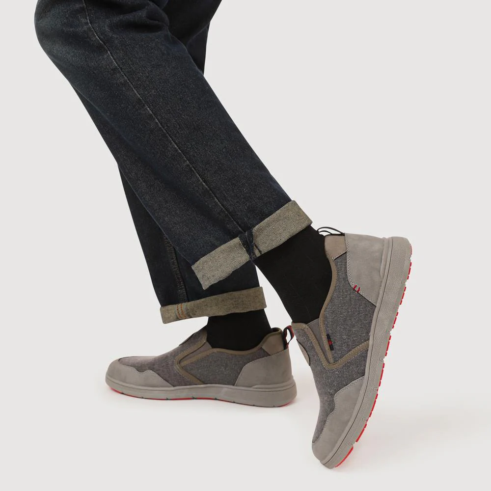 Elasticated Fabric Slip-Ons - GANG41006 / 327 573 - Grey Multi - Image 5