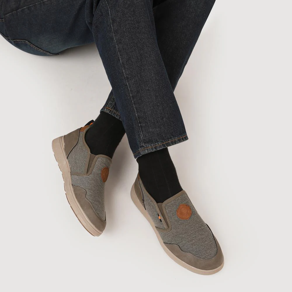 Elasticated Fabric Slip-Ons - GANG41006 / 327 573 - Khaki Multi - Image 5