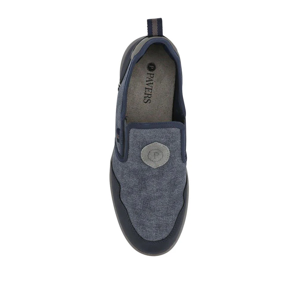 Elasticated Fabric Slip-Ons - GANG41006 / 327 573 - Navy Multi - Image 4