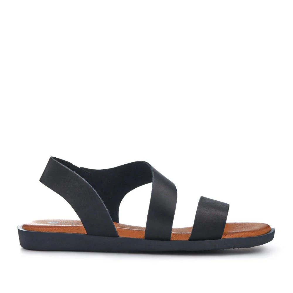 Elasticated Leather Sandals - PERSI41000 / 327 542 - Black - Image 2