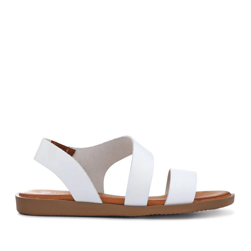 Elasticated Leather Sandals - PERSI41000 / 327 542 - White - Image 2