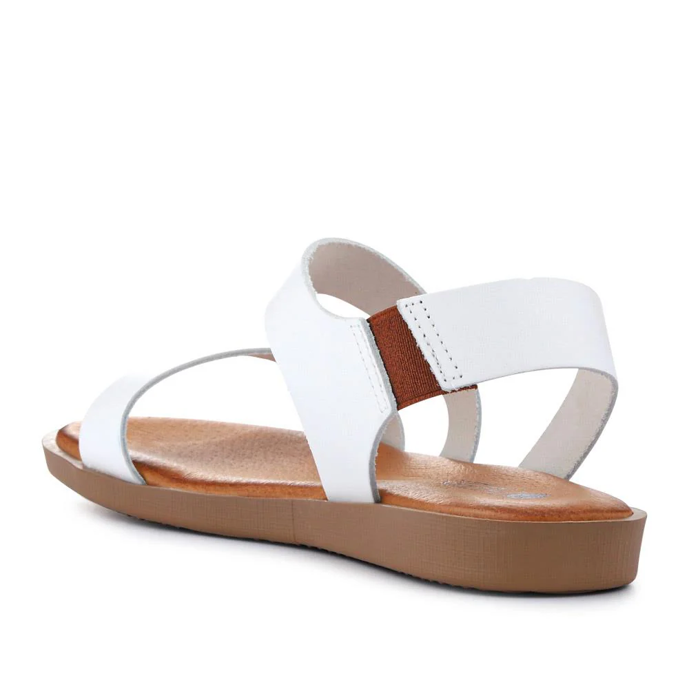 Elasticated Leather Sandals - PERSI41000 / 327 542 - White - Image 3