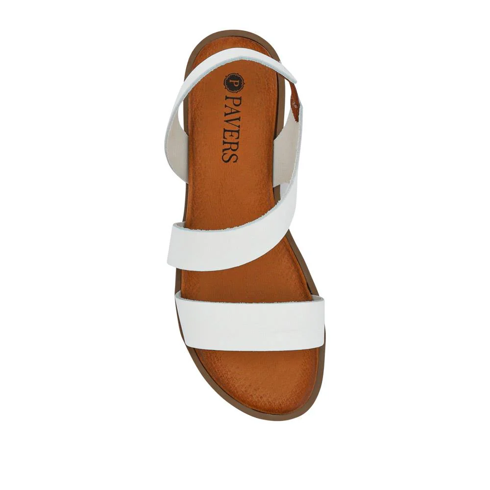 Elasticated Leather Sandals - PERSI41000 / 327 542 - White - Image 4