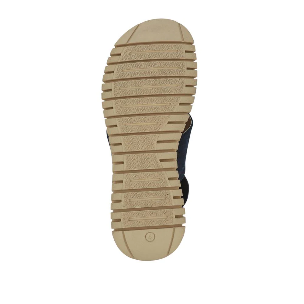 Elasticated Leather Sandals - RNB41006 / 327 239 - Navy - Image 6