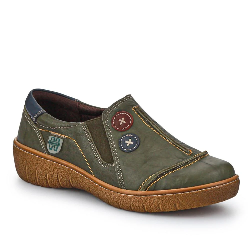 Elasticated Leather Slip-On Shoes - HAK41008 / 327 435 - Image 2