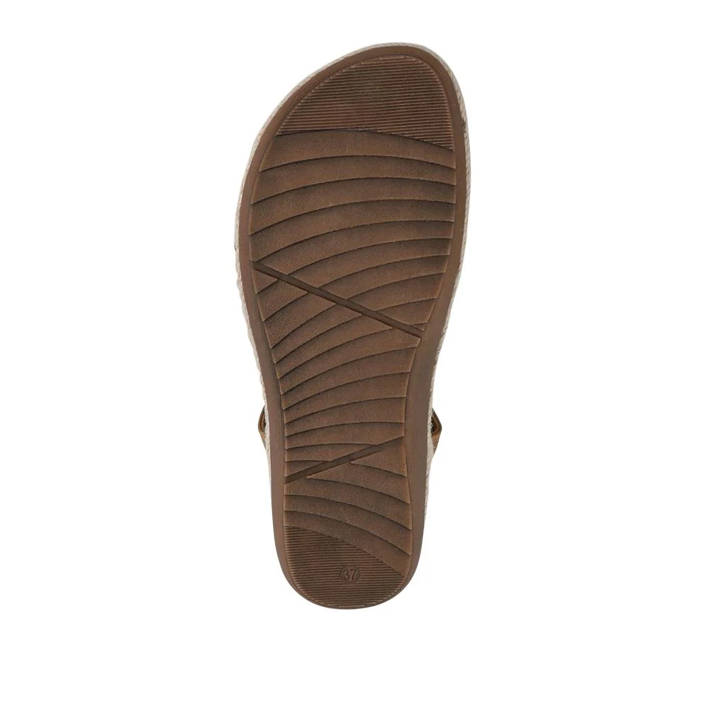 Elasticated Slingback Toe Post Sandals - BAIZH41053 / 327 224 - Brown - Image 7