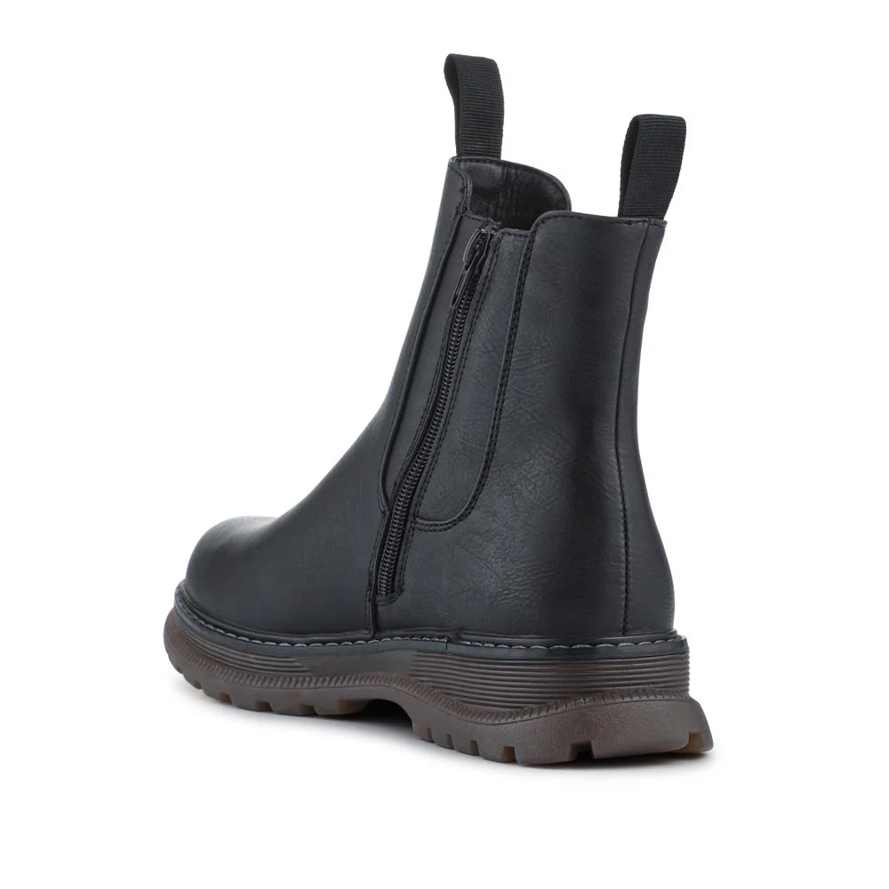 Elasticated Slip-On Boots With Inside Zip - PINYI42006 / 328 209 - Black - Image 3