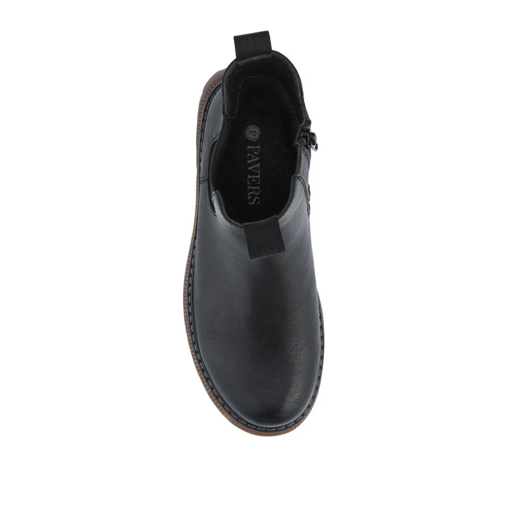Elasticated Slip-On Boots With Inside Zip - PINYI42006 / 328 209 - Black - Image 4
