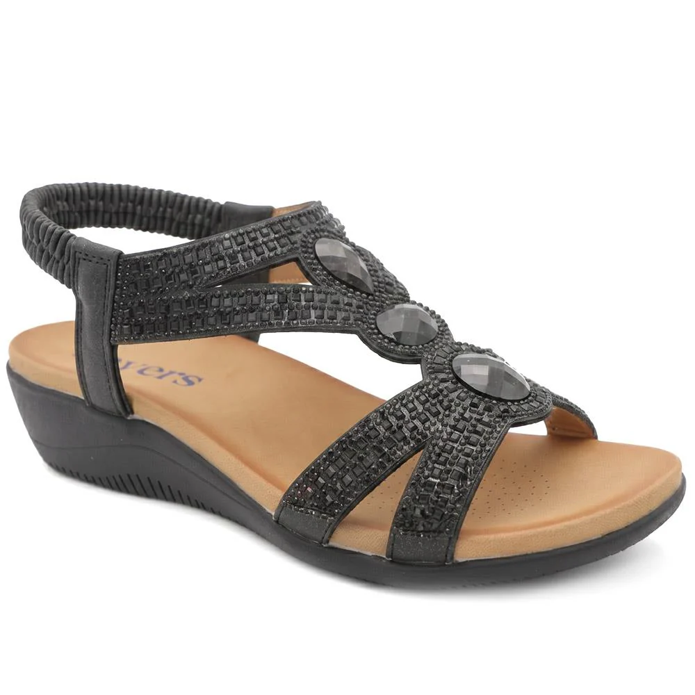 Elasticated Wedge Sandals with Cushioned Insole - BAIZH43008 / 329 250