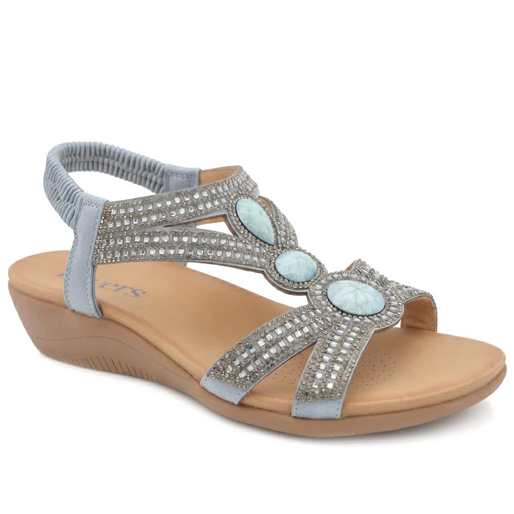 Elasticated Wedge Sandals with Cushioned Insole - BAIZH43008 / 329 250 - Image 2