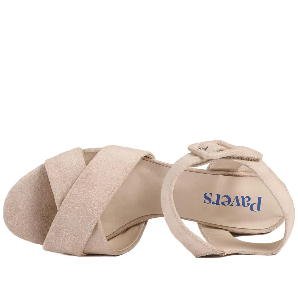Elegant Block Heeled Sandals - WBINS41053 / 327 111 - Beige - Image 6