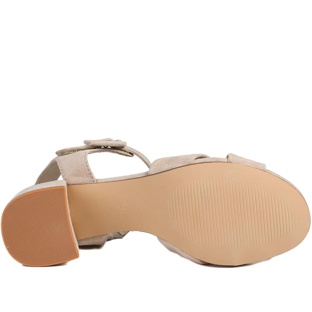 Elegant Block Heeled Sandals - WBINS41053 / 327 111 - Beige - Image 7