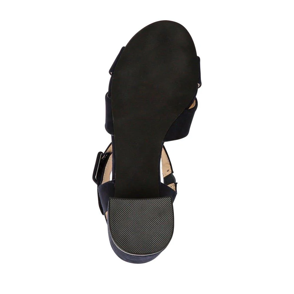 Elegant Block Heeled Sandals - WBINS41053 / 327 111 - Navy - Image 6