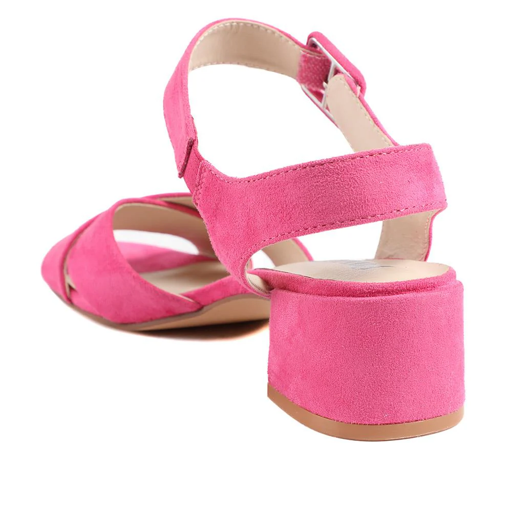 Elegant Block Heeled Sandals - WBINS41053 / 327 111 - Pink - Image 4
