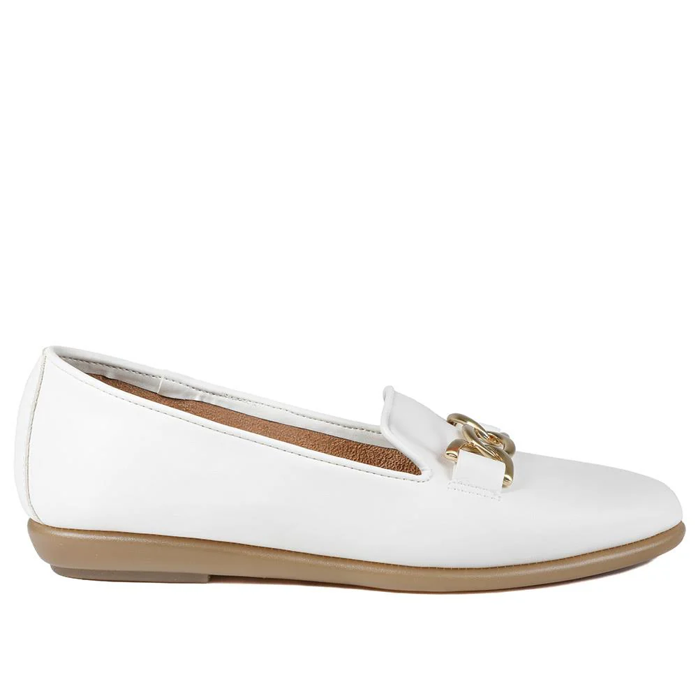 Elegant Wedge Loafers - UPSKY43001 / 329 004 - White - Image 3