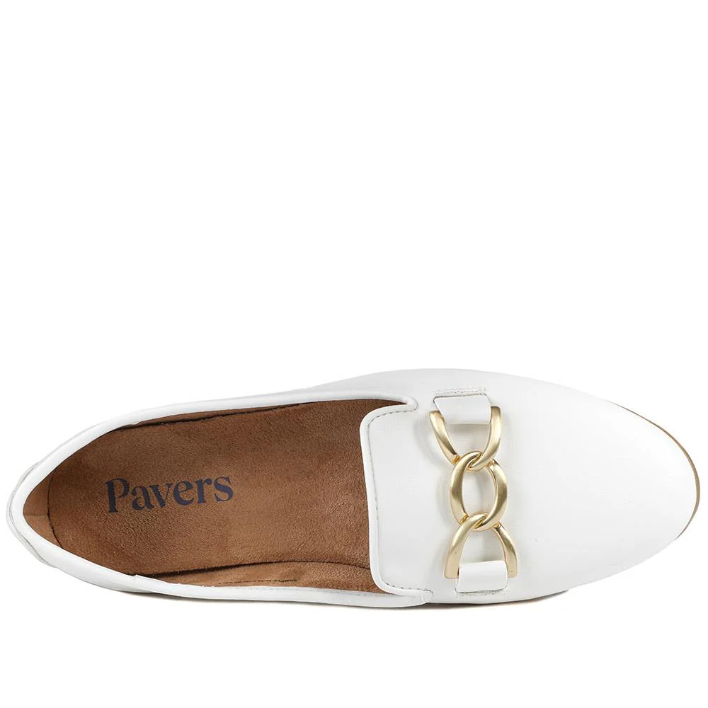 Elegant Wedge Loafers - UPSKY43001 / 329 004 - White - Image 5