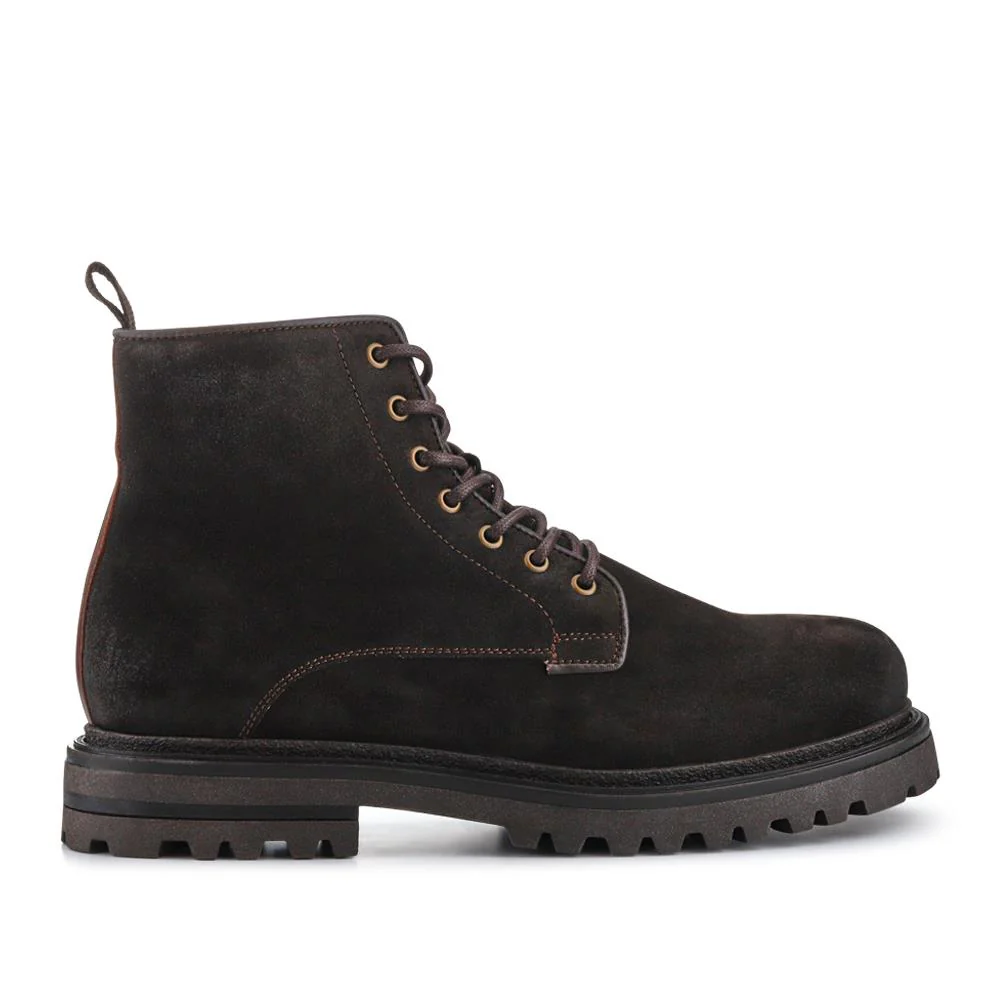 Elias Leather Lace-Up Boots - ELIAS / 328 080 - Dark Brown Suede - Image 2