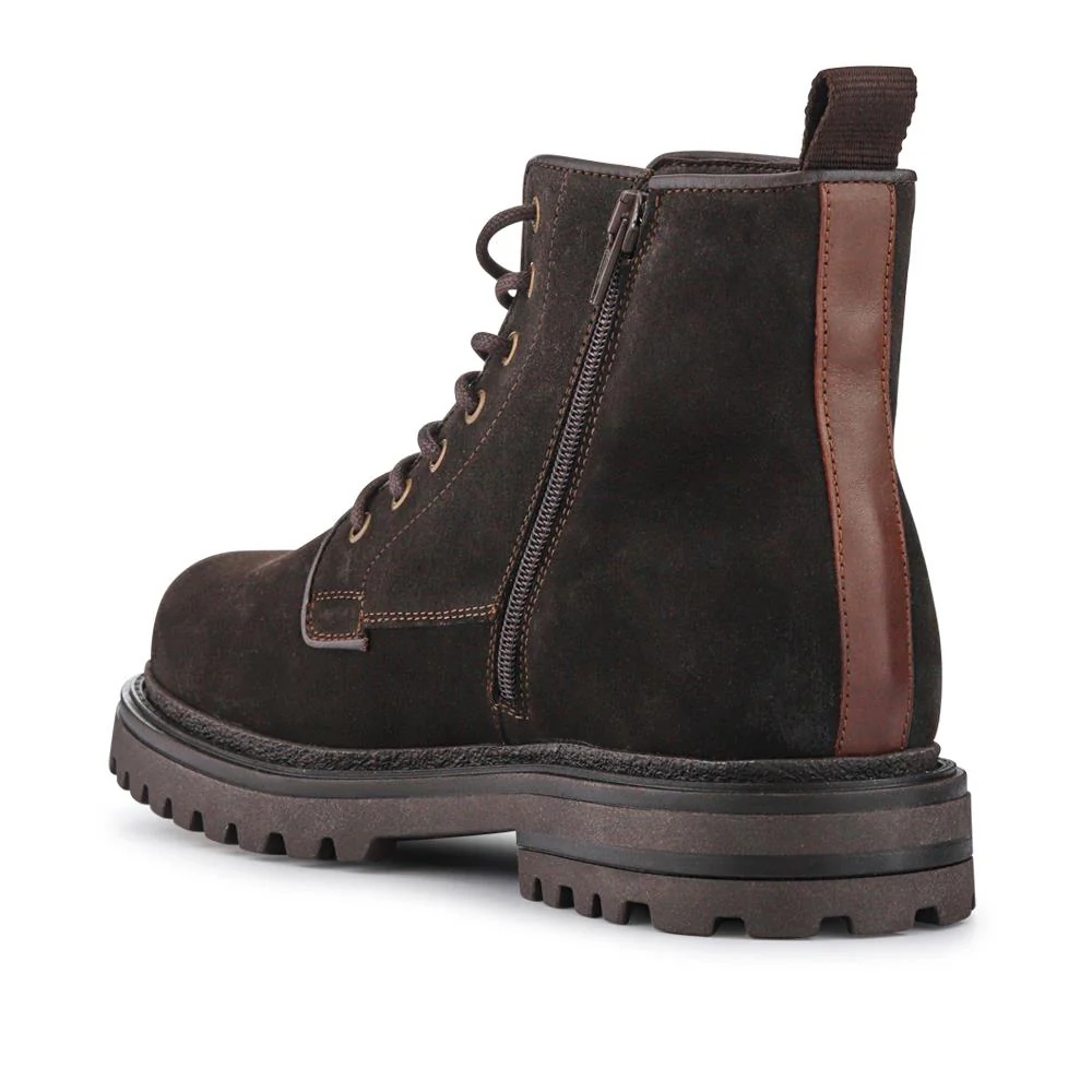 Elias Leather Lace-Up Boots - ELIAS / 328 080 - Dark Brown Suede - Image 3