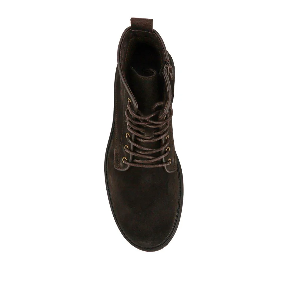 Elias Leather Lace-Up Boots - ELIAS / 328 080 - Dark Brown Suede - Image 4