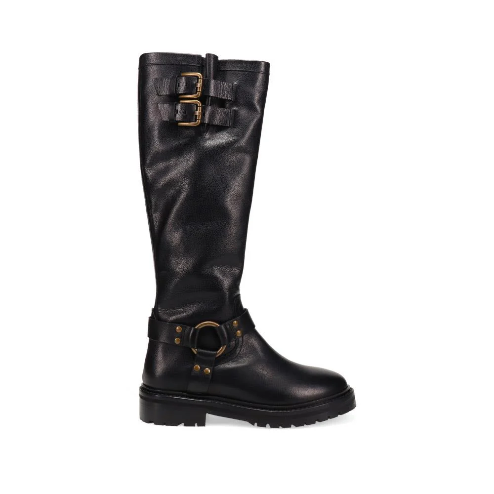 Elstree Casual Leather Long Boots - ELSTREE / 325 854 - Black - Image 2