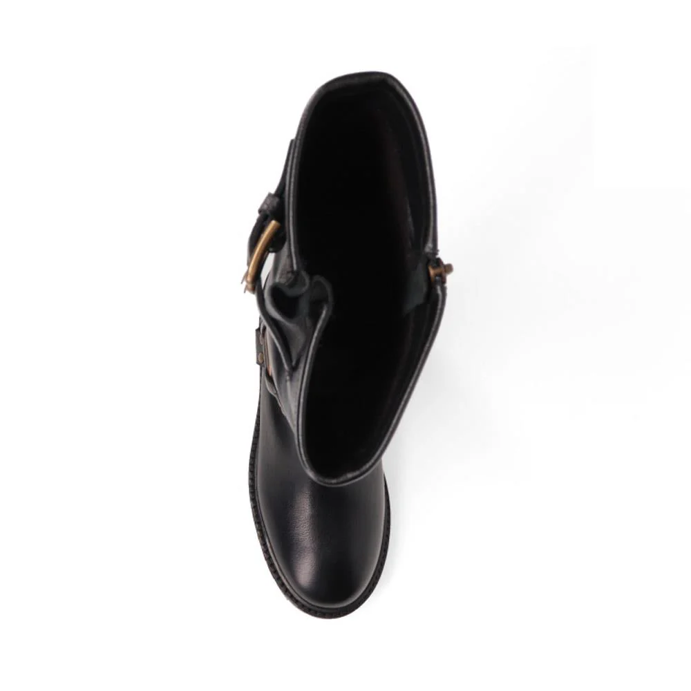 Elstree Casual Leather Long Boots - ELSTREE / 325 854 - Black - Image 5