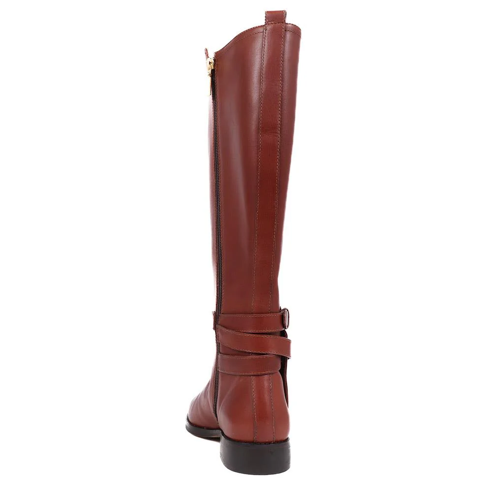 Emaline Leather Long Boots - EMALINE / 325 902 - Tan - Image 3