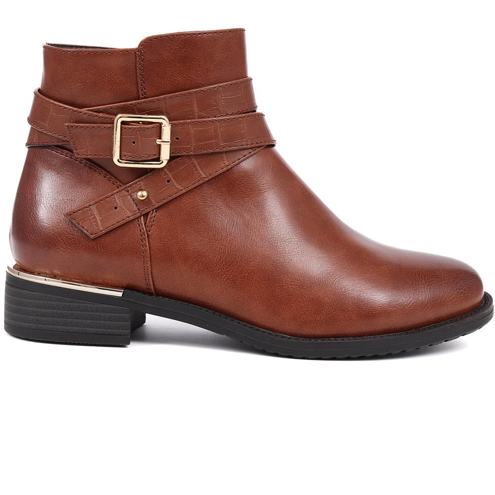 Embellished Ankle Boots - WOIL40048 / 326 046 - Tan - Image 2