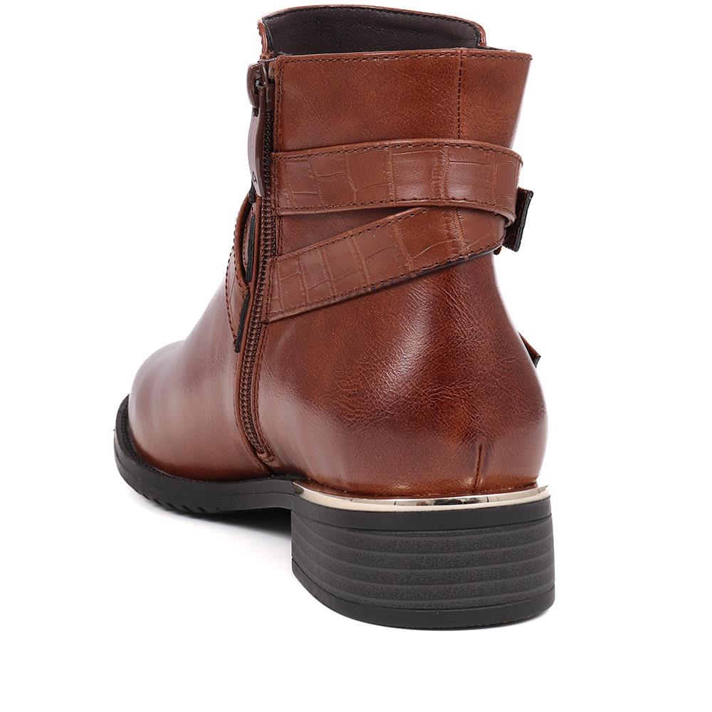 Embellished Ankle Boots - WOIL40048 / 326 046 - Tan - Image 3