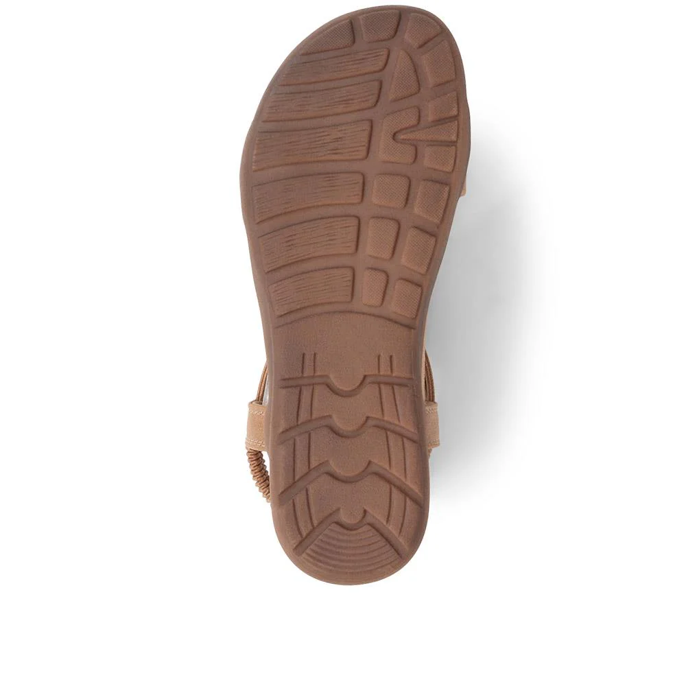Embellished Flat Sandals - BAIZH37051 / 323 374 - Brown - Image 5