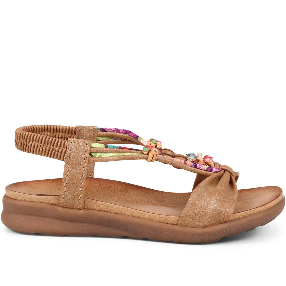Embellished Flat Sandals - BAIZH37051 / 323 374 - Brown - Image 6