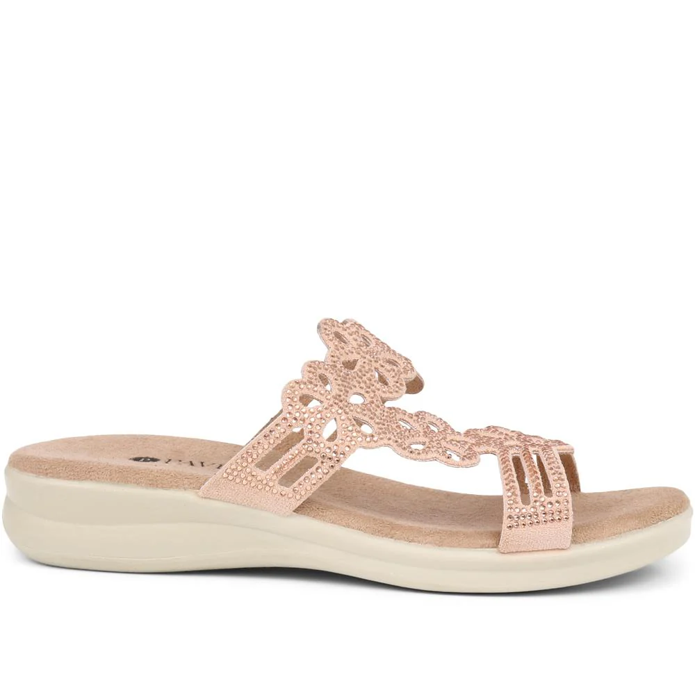 Embellished Floral Mules - POLY39025 / 325 441 - Blush - Image 2