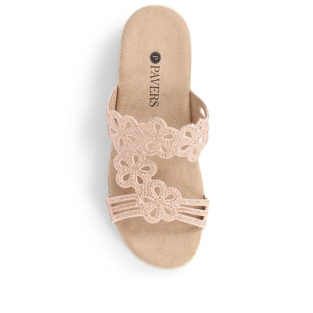 Embellished Floral Mules - POLY39025 / 325 441 - Blush - Image 5