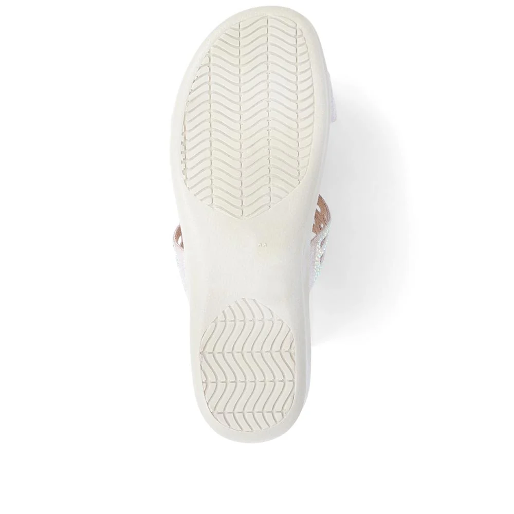 Embellished Floral Mules - POLY39025 / 325 441 - Light Grey - Image 4