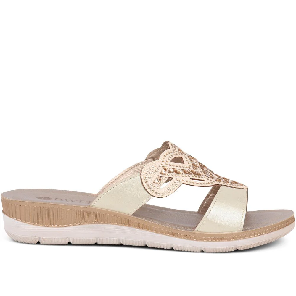 Embellished Mule Sandals - INB39043 / 325 202 - Gold - Image 3