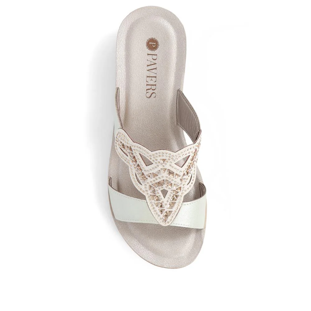 Embellished Mule Sandals - INB39043 / 325 202 - Gold - Image 6