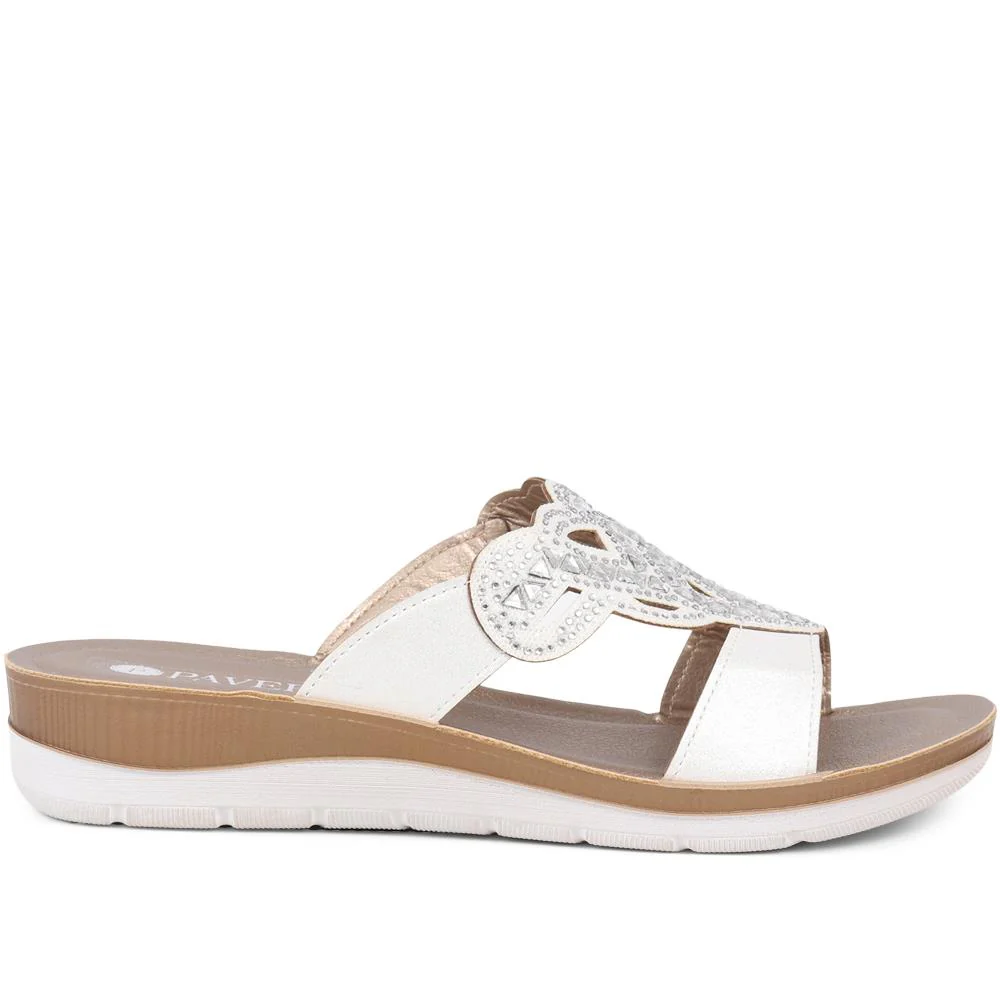 Embellished Mule Sandals - INB39043 / 325 202 - White - Image 3