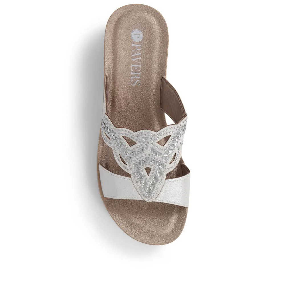 Embellished Mule Sandals - INB39043 / 325 202 - White - Image 6
