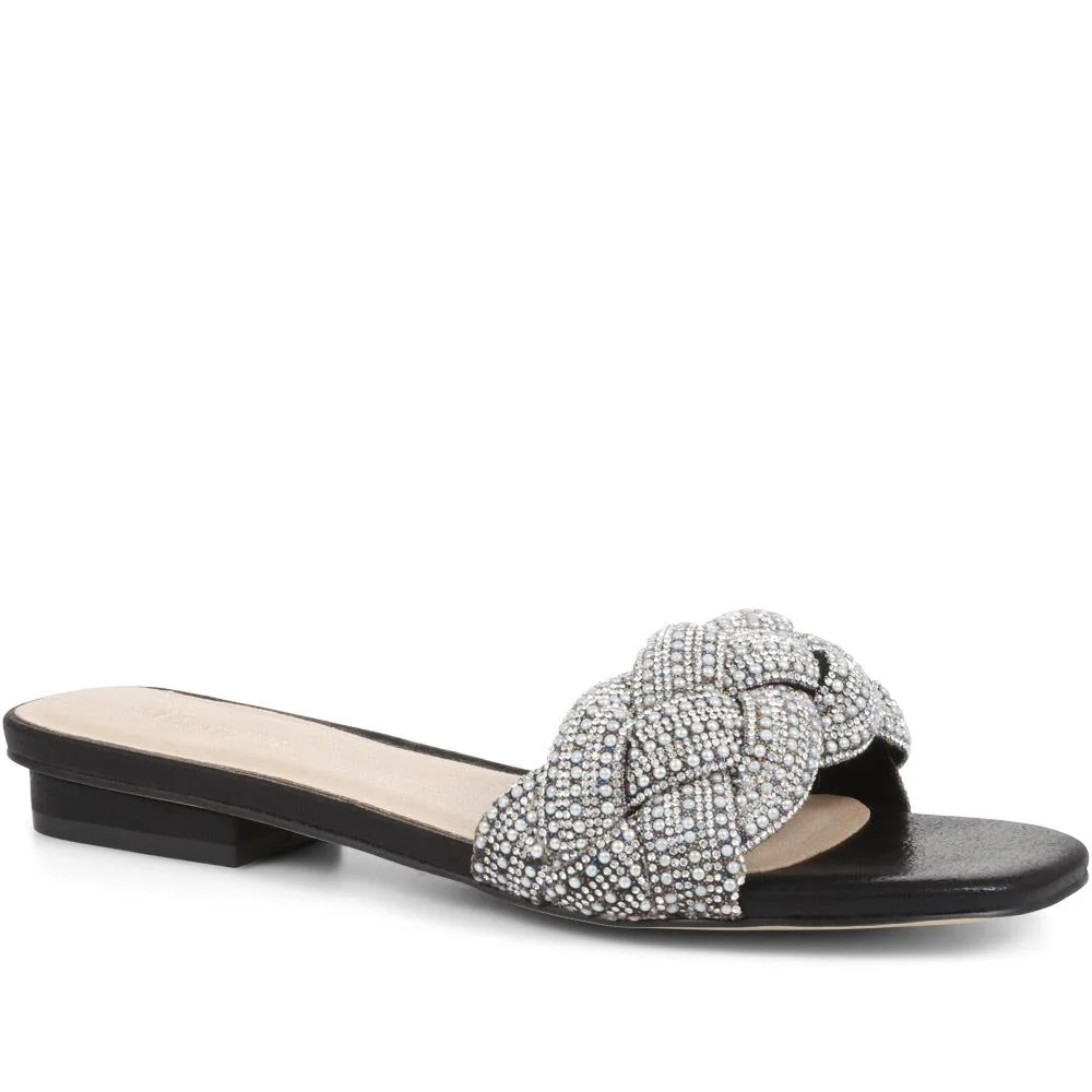 Embellished Mule Sandals - MENBU35512 / 321 871 - Black
