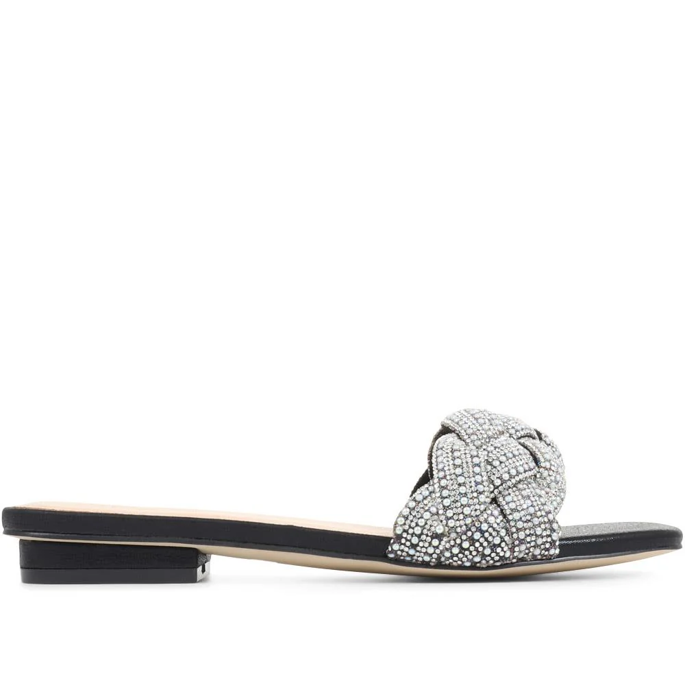 Embellished Mule Sandals - MENBU35512 / 321 871 - Black - Image 2