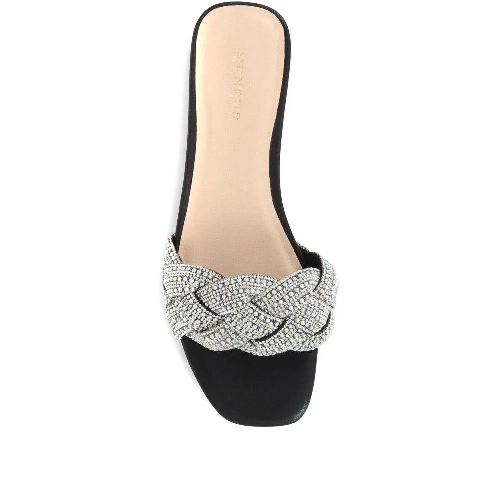 Embellished Mule Sandals - MENBU35512 / 321 871 - Black - Image 4