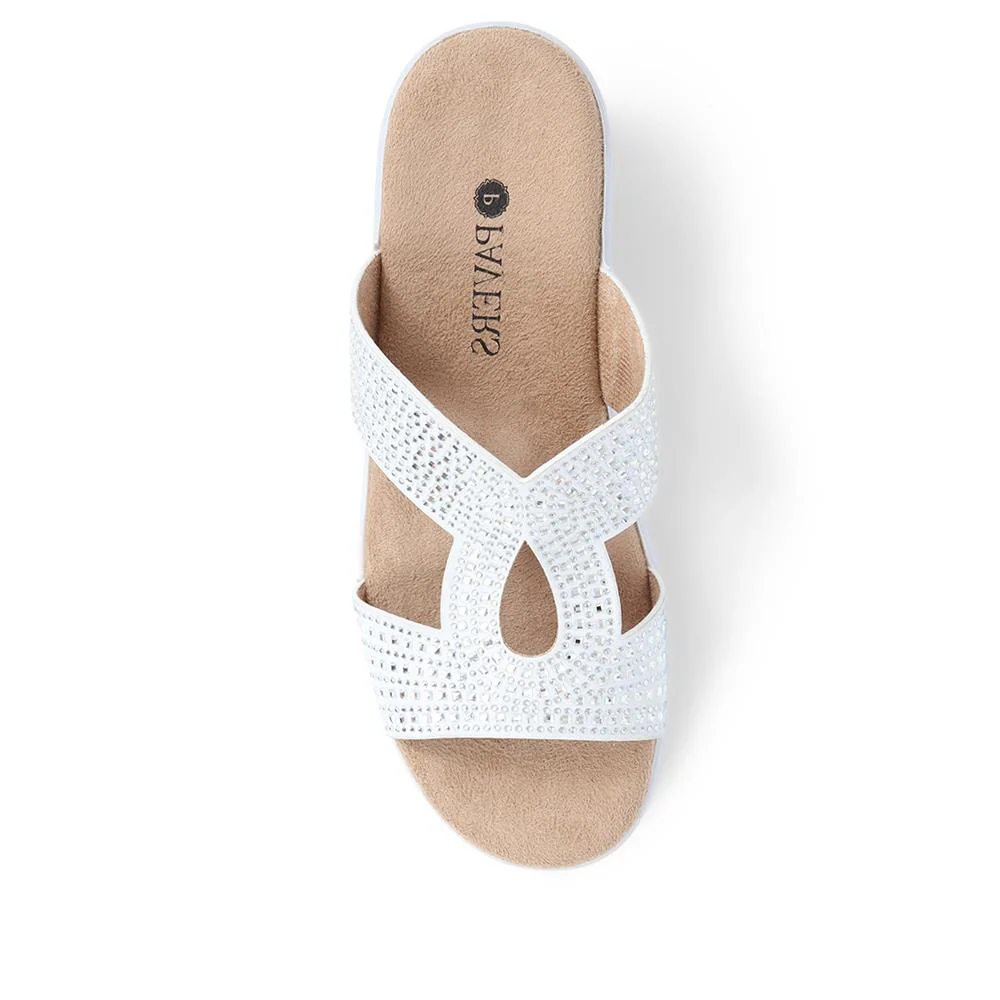 Embellished Mules Sandals - POLY39023 / 325 444 - White - Image 5