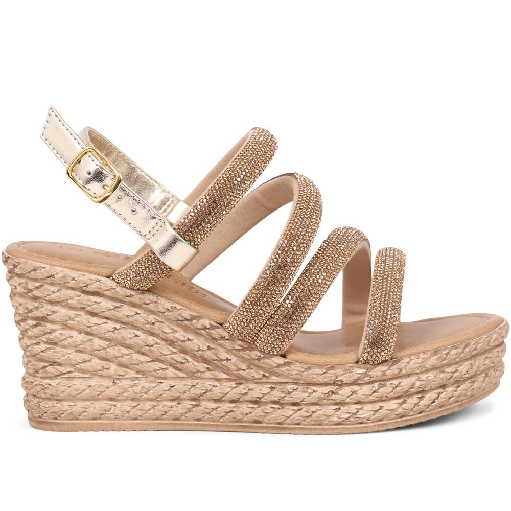 Embellished Platform Espadrilles  - CLUBS39007 / 325 320 - Bronze - Image 2