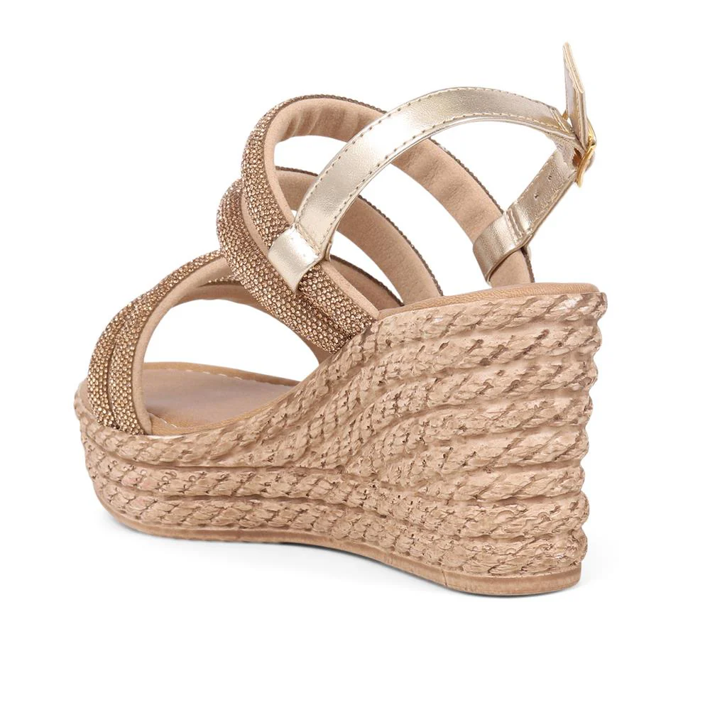 Embellished Platform Espadrilles  - CLUBS39007 / 325 320 - Bronze - Image 3